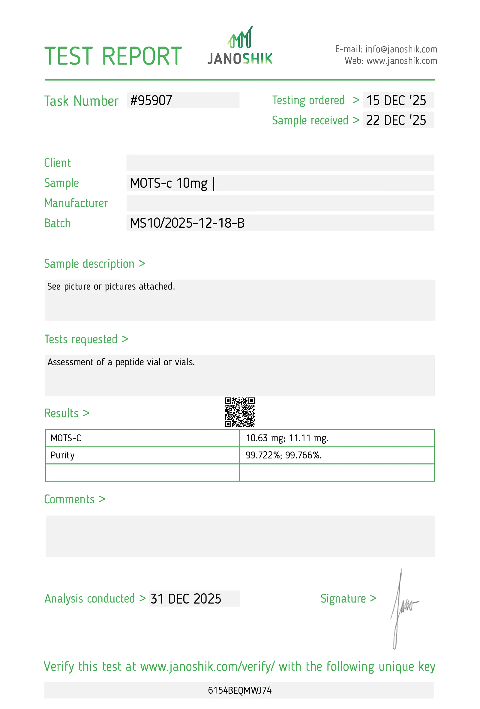 MOTS-c 10mg – Premium Mitochondrial-Derived Research Peptide